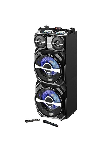 AKAI Boxa activa fixa DJ-T5, dual USB, card SD, Bluetooth, microfon wireless ...