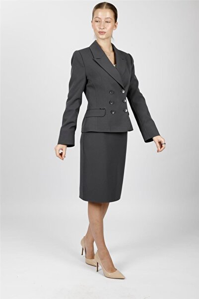 ÖNDER ÖZSOY Men's Lapel Collar Buttoned Jacket & Short Pencil Skirt Women's S...