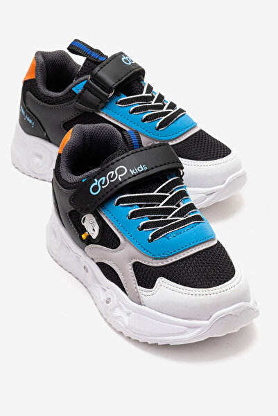 CCWAY AYAKKABI Children's Velcro Lighted Anorak Sports Shoes 26-30 Black Smoke