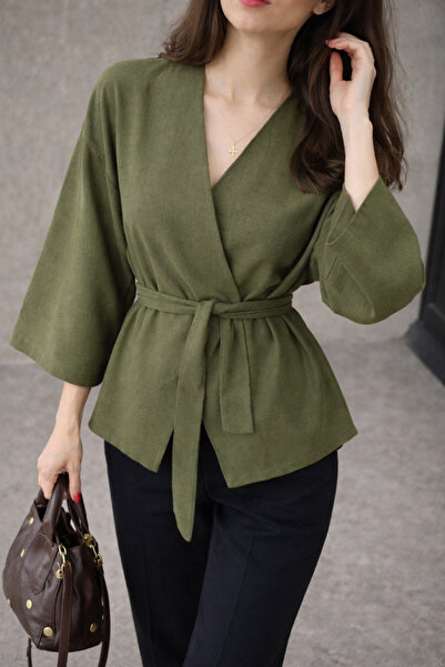 oshebu Women's Oversize Cut Belted Kimono