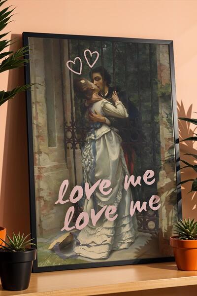 Saturn Silvio Allason The Kiss Tablou înrămat Cadou de Ziua Îndrăgostiților A...