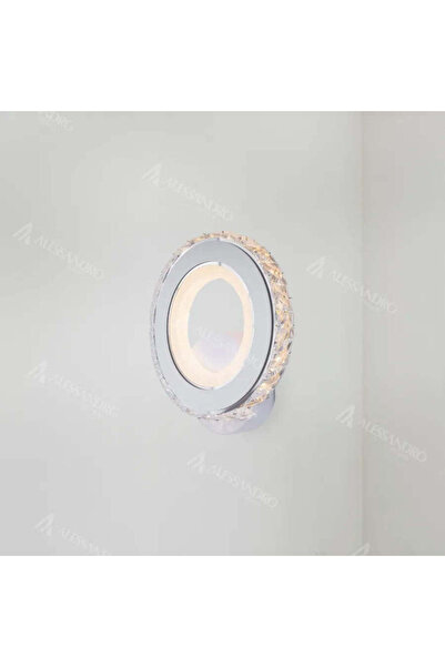 Alessandro DESIGN Aplica LED Borandis 20W, Alb cu Crom, Acril si Cristal , Lu...