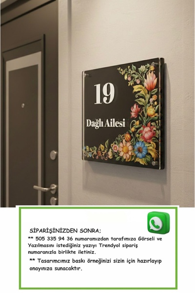 MOD PLEKSİ KAPI İSİMLİĞİ DEKORATİF KİŞİYE ÖZEL