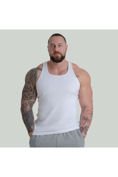 GymBeam Maiou cu nervuri, alb