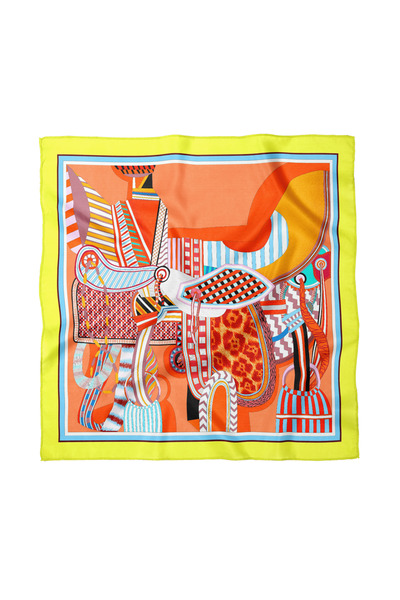 Sultan İpek Geometric Patterned Scarf / Bandana 50X50Cm