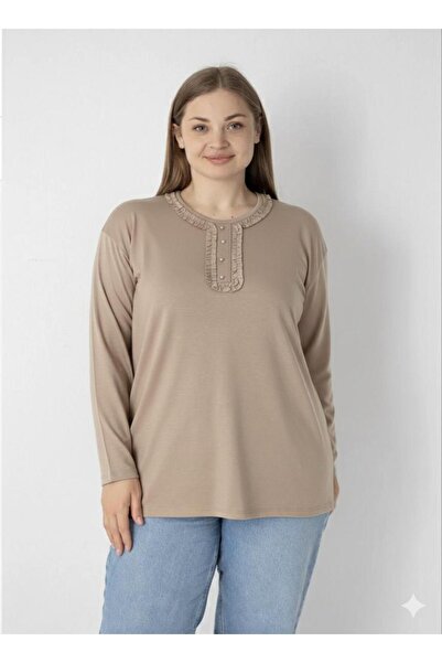 Orly More Viscose Fabric Mini Slit Plus Size Long Sleeve Mother Combed Cotton...