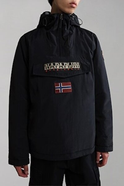 Napapijri Waterproof Jacket with Hood, No Closure Rainforest, Black, S