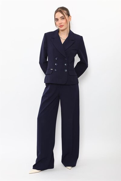 ÖNDER ÖZSOY Men's Collared Buttoned Jacket & Classic Palazzo Women's Trousers...