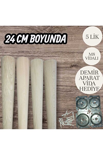Ema orman 24 CM HAM 5 lik KOLTUK PUF AYAĞI DEMİR APARATLI
