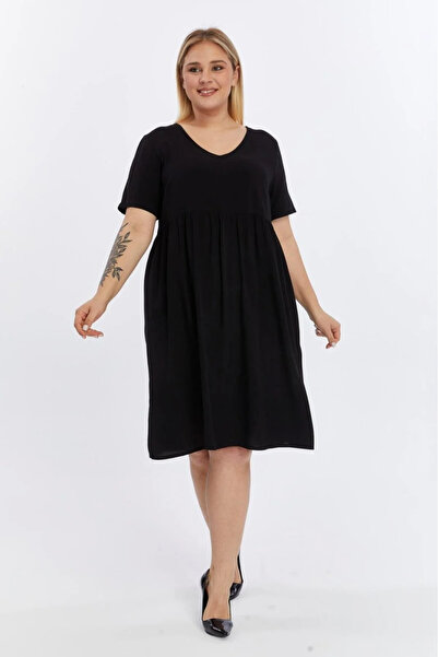 Bonnie Clyde Women's Chest-Cut Ruffled Black Midi Dress - Black - Bcp1.44N24A...