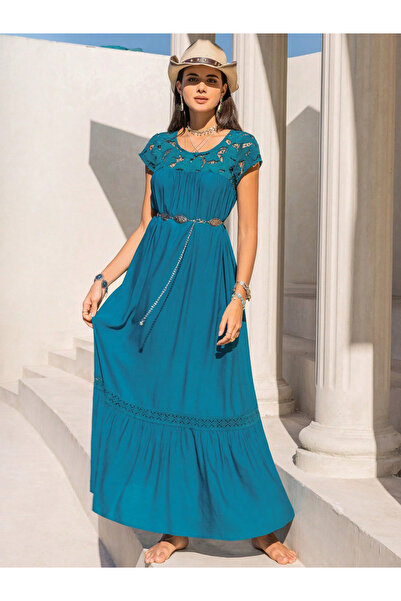 Take Two By Styli Women Cut-Out Lace Detail Maxi Dress