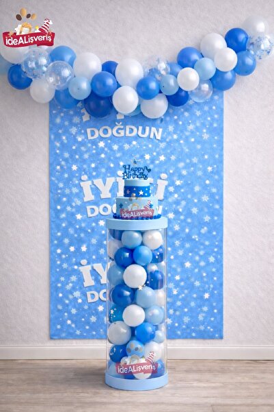 BKMC PARTY Simple and Stylish Pvc Column Balloon Printed Backdrop Birthday Pa...