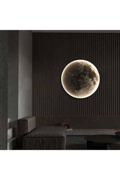 ALC-Shop Aplica LED Decorativa Luna 34W Diametru 50CM Lumina Calda Neutra Rec...