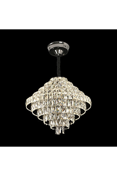 ALC-Shop Candelabru Cristal CC639/500, 12x E14, Diametru 50cm, Crom Lucios, I...