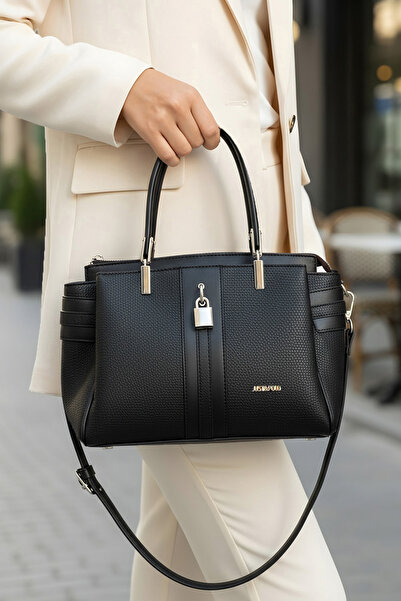 POLO CLUB Дамска чанта с ключалка, 3 отделения, дълга дръжка, аксесоари за но...