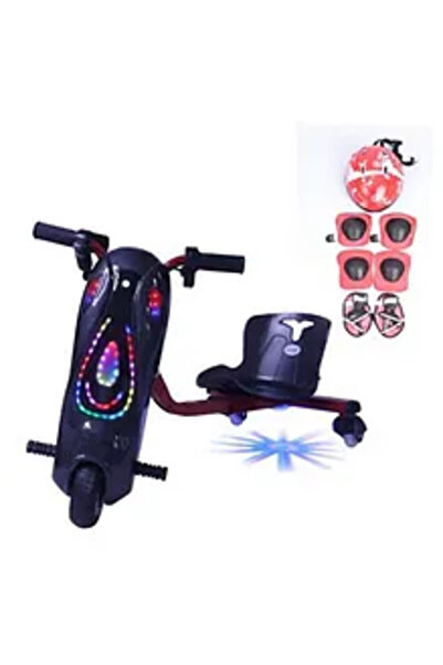 Fun Moment Mini Electric Drift Scooter with Helmet and Protection (36V) - Black