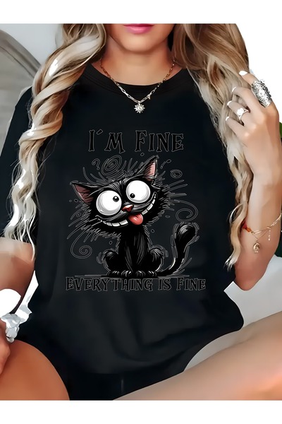 ship master Tricou supradimensionat pentru femei, 100% bumbac – Imprimeu amuz...