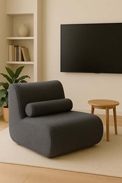 tıklasepetim Modern Minimal Tekli Koltuk Yumuşak Dokulu Kumaş