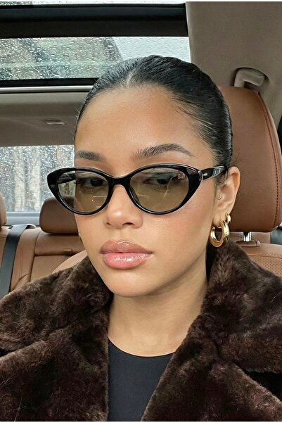 REN EYEWEAR Porfo Pre Women's Black Frame Soft Glass Cat Eye Sunglasses |   U...