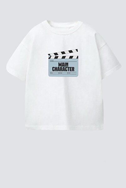 Monila Unisex Çocuk Pamuklu Bisiklet Yaka Baskılı T-Shirt