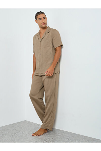Styli Men Relaxed Fit Short Sleeve Shirt and Pyjama Set