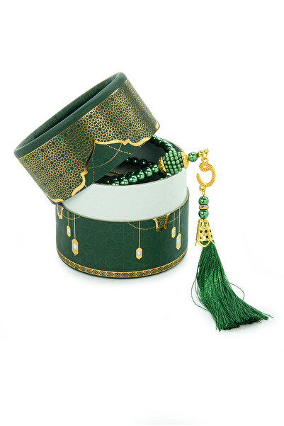 ihvan online Silindir Kutulu Mini Kuranlı Tesbihli Mevlüt Hediye Seti Yeşil
