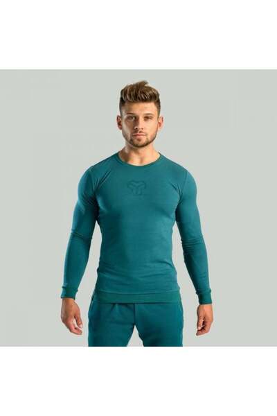 GymBeam Tricou Essential cu mânecă lungă, turcoaz intens