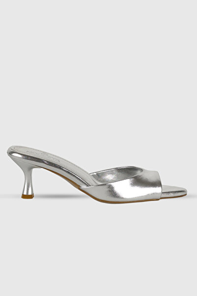 Modezya Morgana Silver Single Strap Women's Heeled Shoes