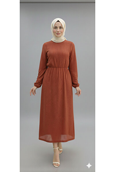 CNG MODA Women's Hijab Lace Lined Straw Belt Dress