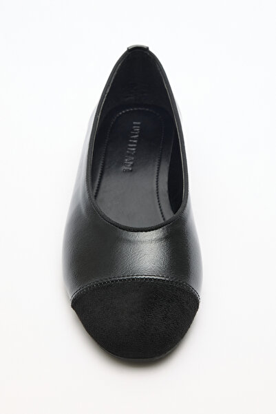 LUTVELIZADE Babet 2605 - Balerini negri pentru femei cu vârf oval și detalii ...