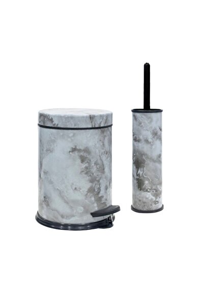 shop 2'li Banyo Seti Pedallı Çöp Kovası Wc Fırçası