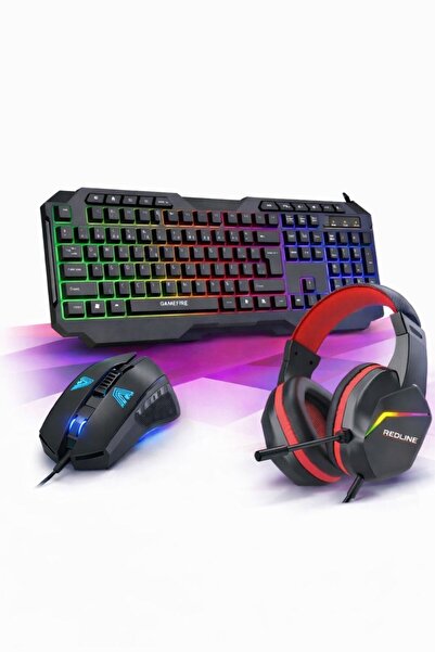 Redline RGB Gaming Set Klavye Kulaklık Mouse
