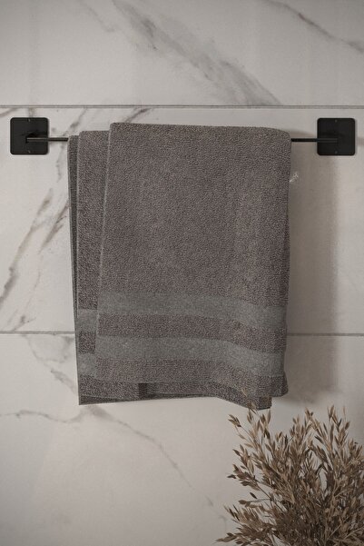 stilfest Dugačka crna lepljiva držačka za peškire u kupatilu, praktična polic...