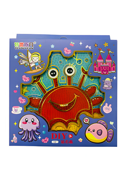 EleganTShoP 5D Beads Stick-on Tapestry Mozaic Tablo Pano 15*15 cm Crab