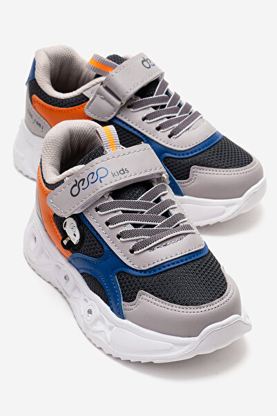 CCWAY AYAKKABI Children's Velcro Lighted Anorak Sports Shoes 26-30 Smoked Ice