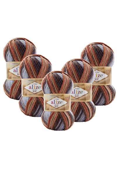 Alize Superlana Maxi Batik 5'Li Paket – 7942 -Thick Knitting Yarn for Winter ...