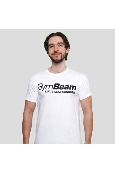 GymBeam Tricou cu imprimeu de ridicare alb