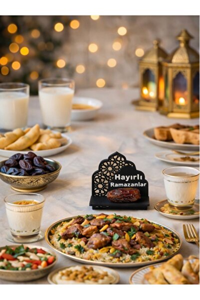 er3lume Hayırlı Ramazanlar Hurmalık - 4’lü Set Hurma Sunum Seti, Hurma Standı