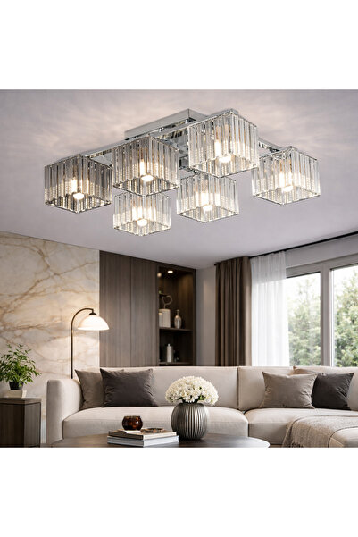 Alessandro DESIGN Georgian Chandelier, LC115/6, 6x E27, Chrome, Metal