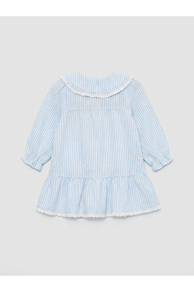 LC Waikiki Lcw Baby Ekru Peter Pan collar Striped Baby Girl Dress