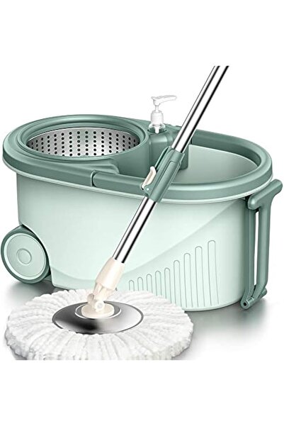 Arabest Spin Mop Bucket suitsuit ,Stainless Steel Adjustable Handle, 2 Microf...