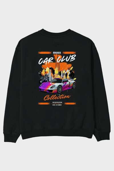 Ankhises Araba Club Series 35 Hanorac negru oversize cu imprimeu pe spate Băr...