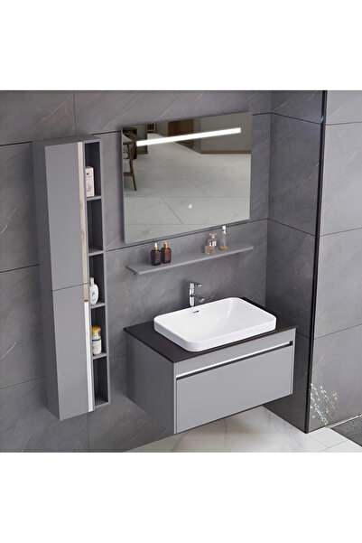 ALC-Shop Annelise Furniture Set With LED Mirror, Wardrobe PV0017T/60 Gray