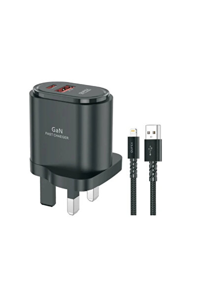 QUFEX 43W Wall Charger + USB To iPhone Lightning Charging Cable - QFXHC75