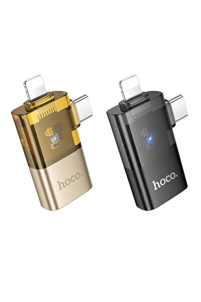 hoco. محول UA36E 2 في 1 من نوع Lightning و Type-C إلى USB 3.0 - أسود