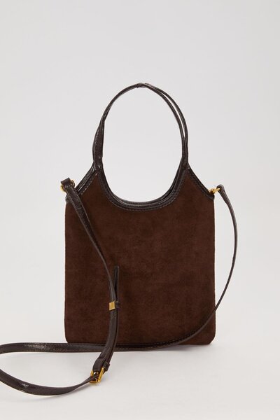 Levidor Camel Leather Strap Detailed Handbag