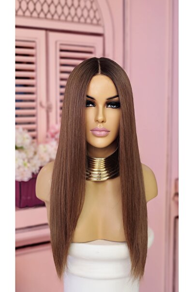 LOLLY PONY Düz Küllü Kahve Kore Fiber Sentetik Peruk