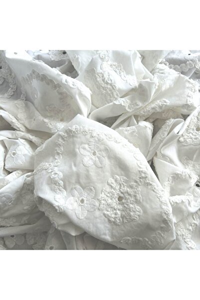 Doray Kumaş Çiçek Brode Nakış İşlemeli Vual Kumaş | Elbiselik Kumaş | DRY 3013