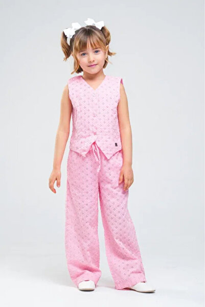 LOCO LOCO Vestă Brode 1034 pentru fete - Set cu pantaloni