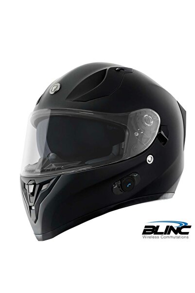 TORC T-15 MAT SİYAH İNTERKOMLU KASK